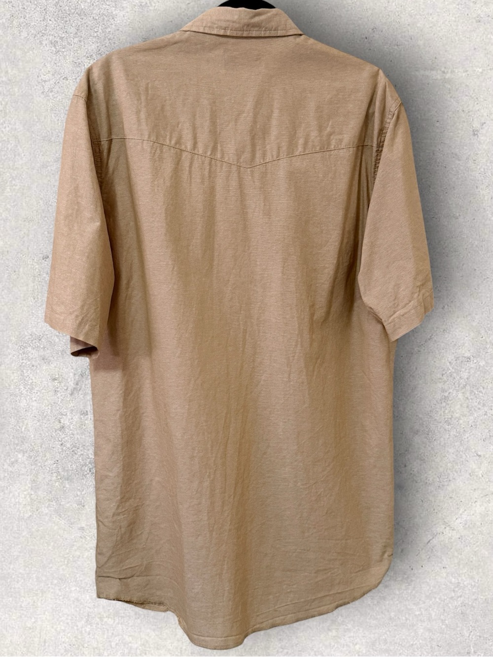 Wrangler Cowboy Cut Khaki Western Pearl Snap Workshirt Large Tall Short Sleeve - Picture 4 of 7